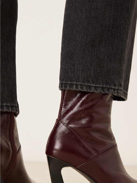 ASOS Shoes - ASOS Wine Pointed Toe Mid-Calf Heeled Boots